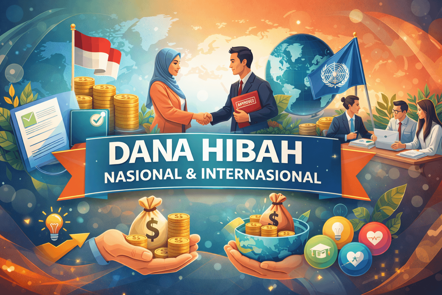 Islustrasi Dana Hibah / Grant Nasional dan Internasional.